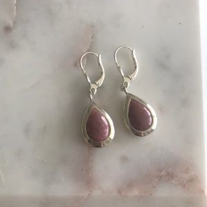 Beautiful silver and pink stone earrings
